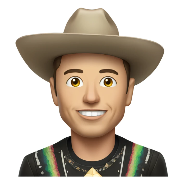 Mexican Elon musk with sombrero hat and Tesla shirt sticker