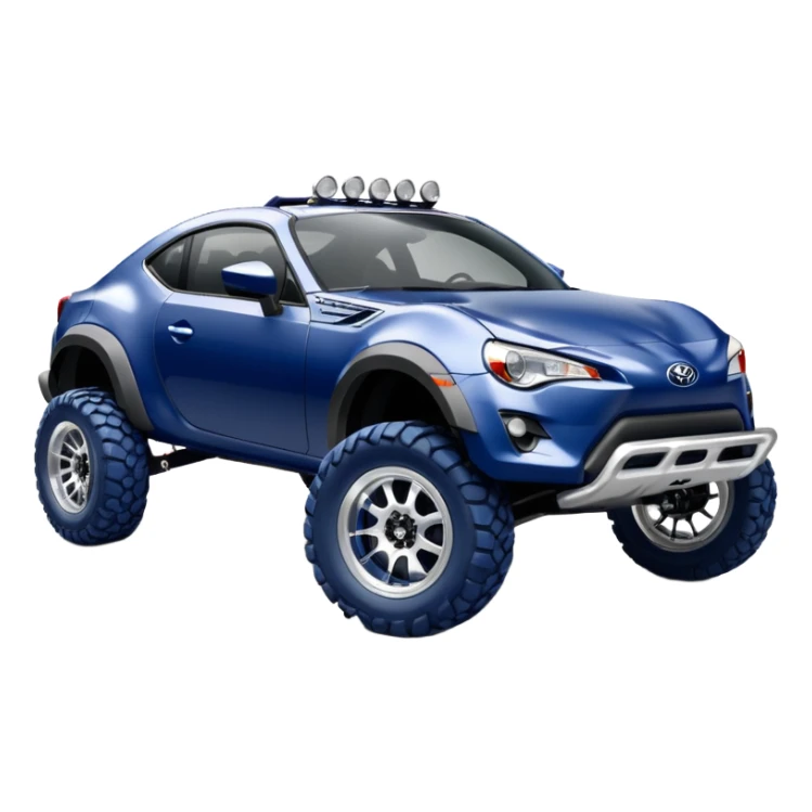 Widened roof Long wheelbase widened pearly midnight snow dark blue 2nd generation 2025 Toyota 86 off-road racer chrome nerf bars,side mounted under door sill climbing rock sliders, and silver satin wheels  sticker