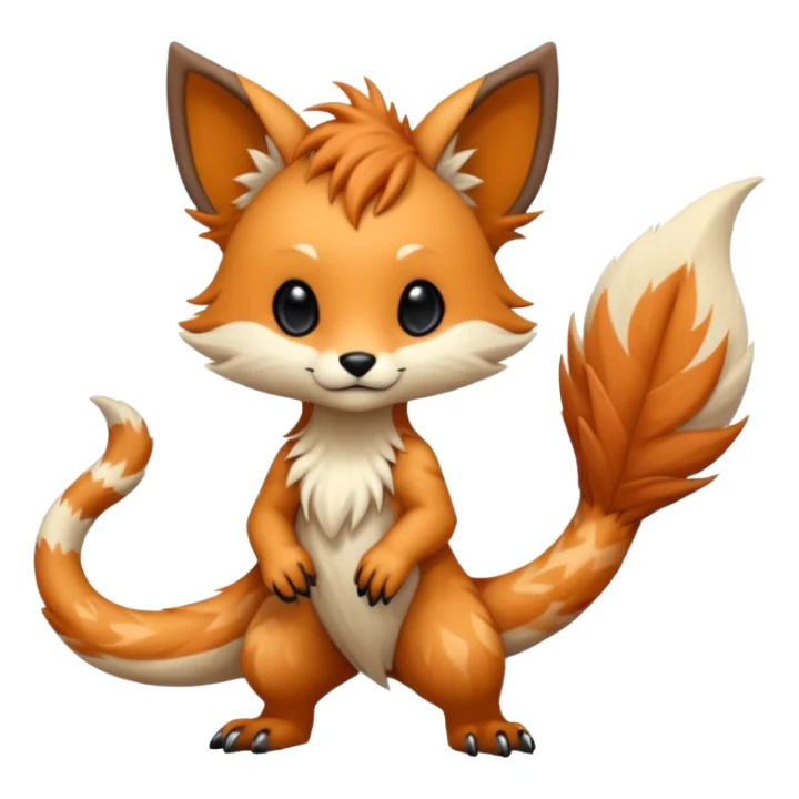 Cool beautiful pretty esoteric aesthetic randomly-colored chibi furry anthropomorphic fantasy-Vernid-creature by LiLaiRa with a long tufted tail with edgy markings (full body) sticker