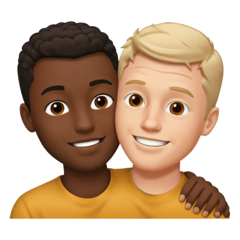 White male kissing black male sticker