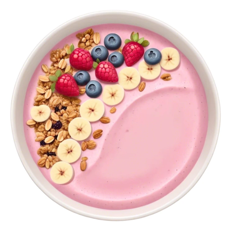 pastel pink and white smoothie bowl sticker