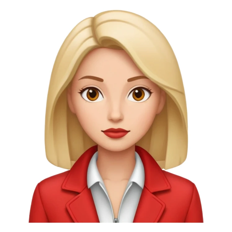 confident woman in red jacket sticker