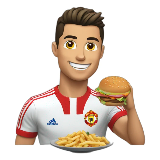 Cristiano Ronaldo comendo hambúrguer sticker