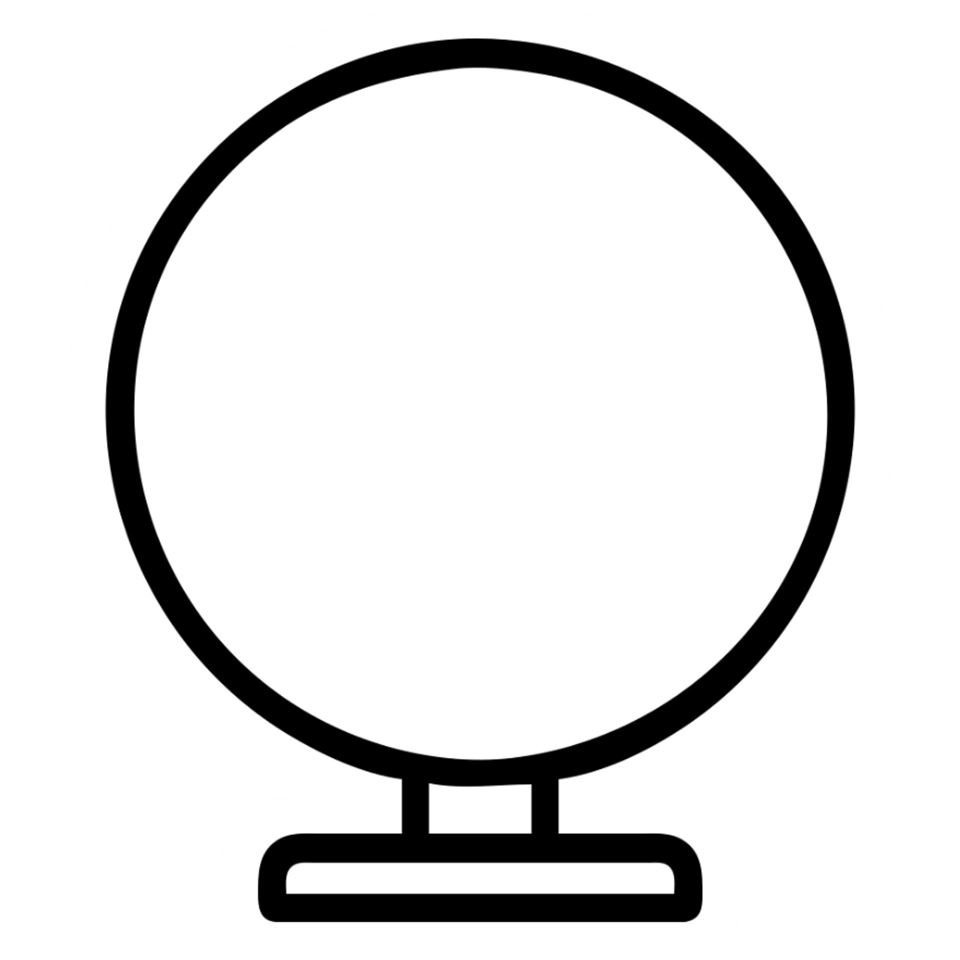 round computer monitor, simple, flat design, clean lines, minimal sticker