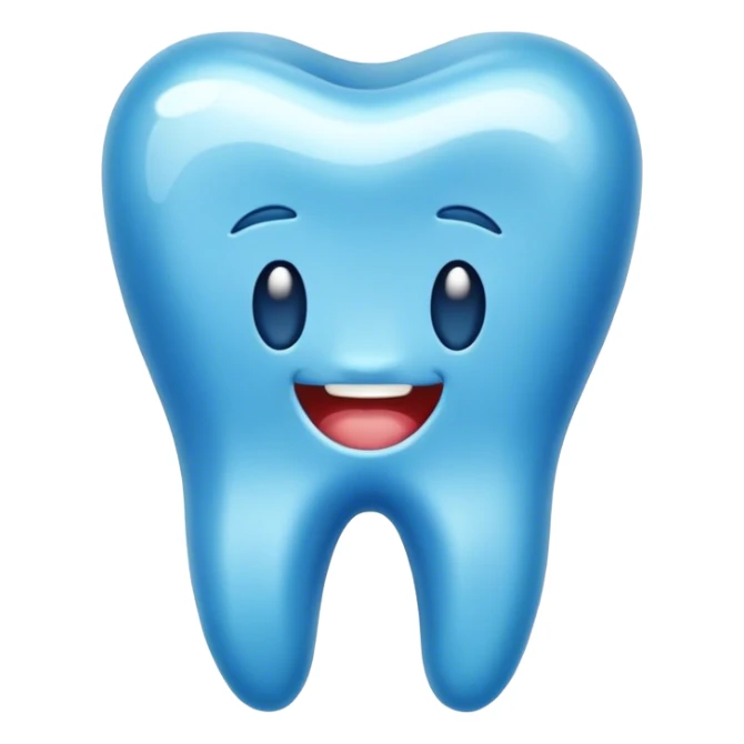 Tooth made of blue wax sticker
