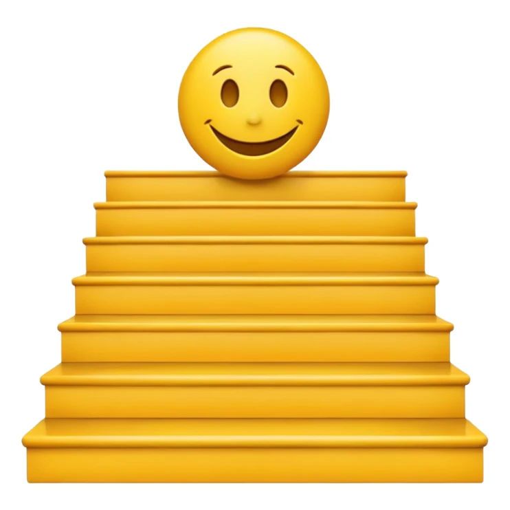 smiley emoji on stairs sticker