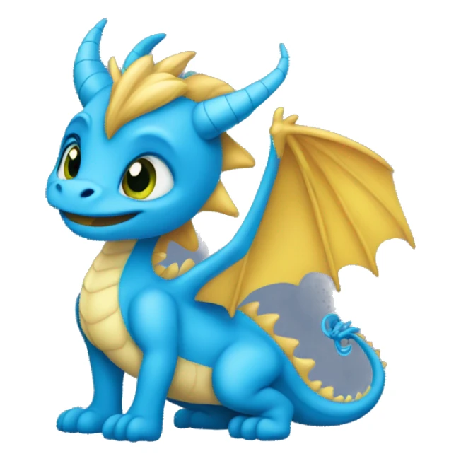 A young dragon named Sapphira is blue and graceful sticker