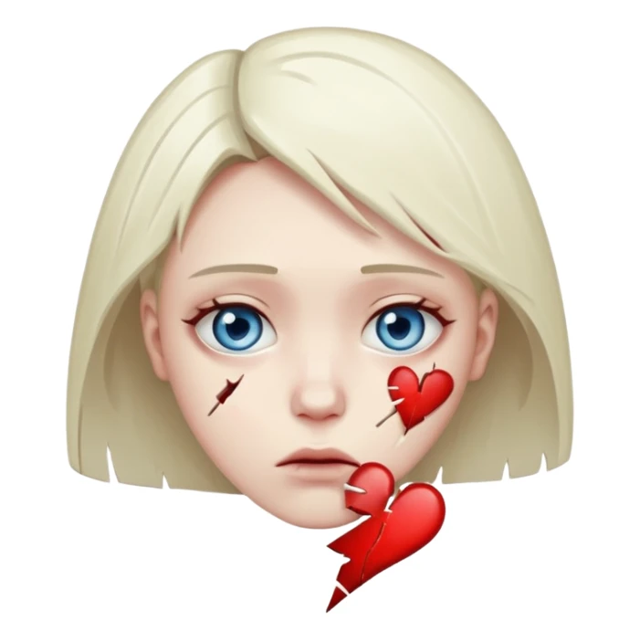 "Realistic HD broken heart, shattered pieces, no money present, empty and dramatic look, clean white background." sticker