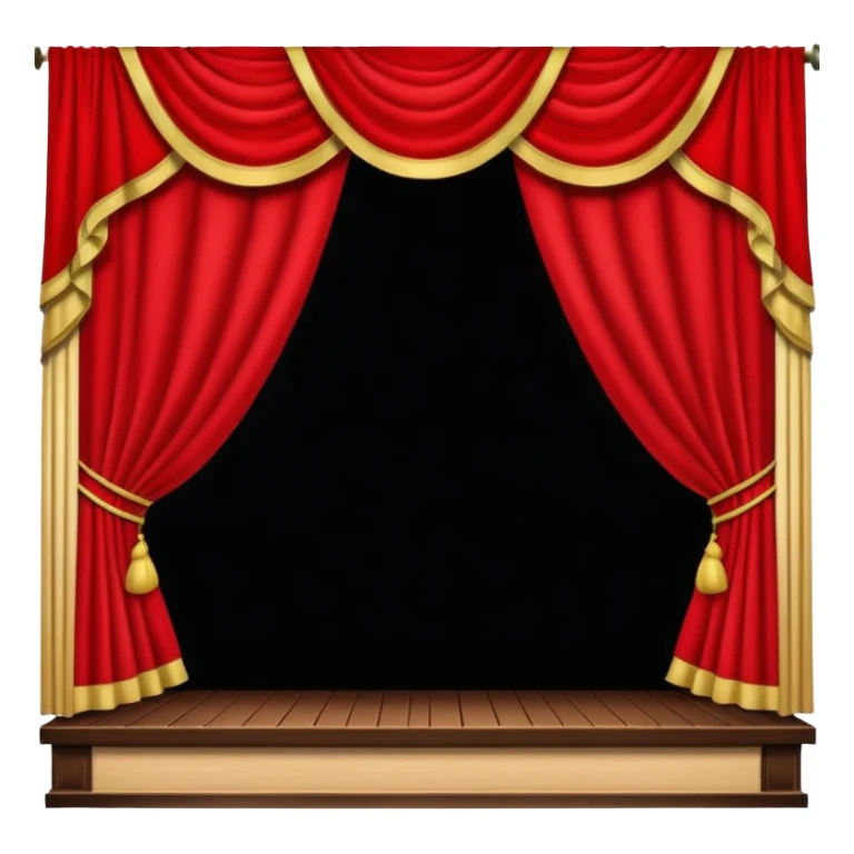 theater, red curtains , wooden stage sticker