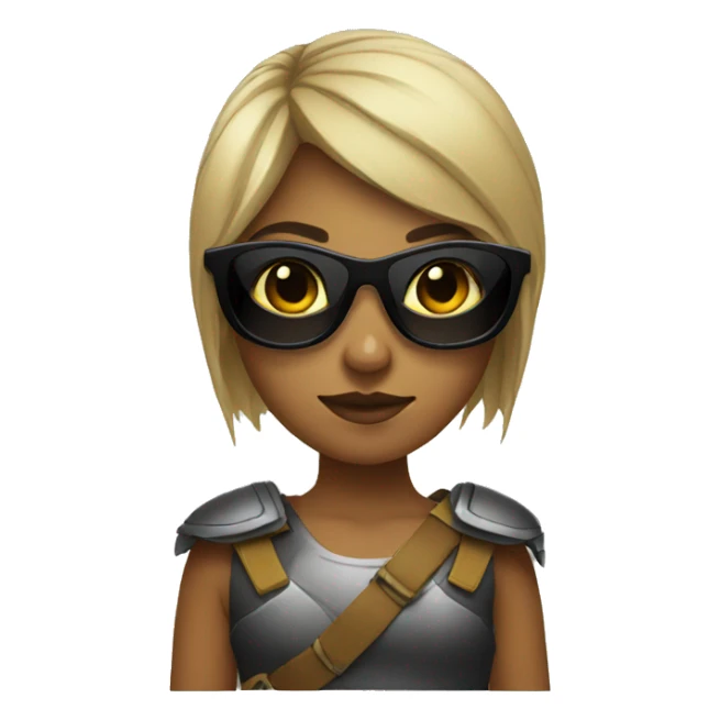 Girl warrior with dark sunglasses sticker