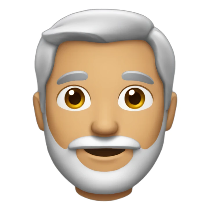 latin man with some gray hairs and a beard sticker
