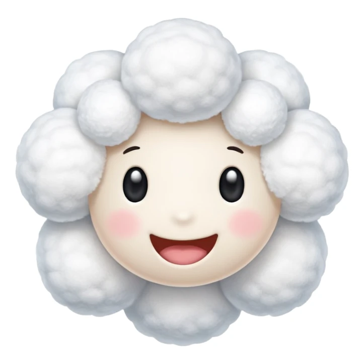 Soft fluffy balls of cotton without any faces on it sticker