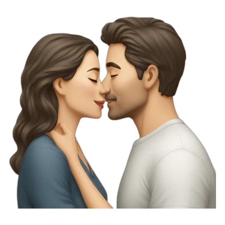 man kisses women sticker