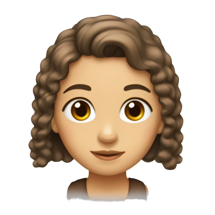 menina cabelo castanho liso olho castanho pele beje sticker