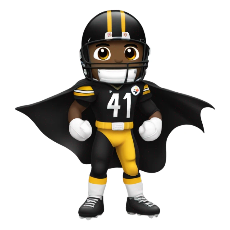Pittsburgh Steelers player in uniform with black cape. sticker