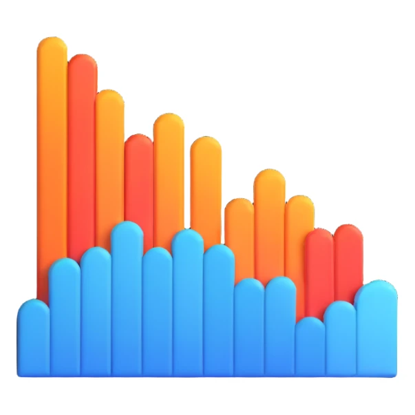rising graph icon, 3D style, modern and clean sticker