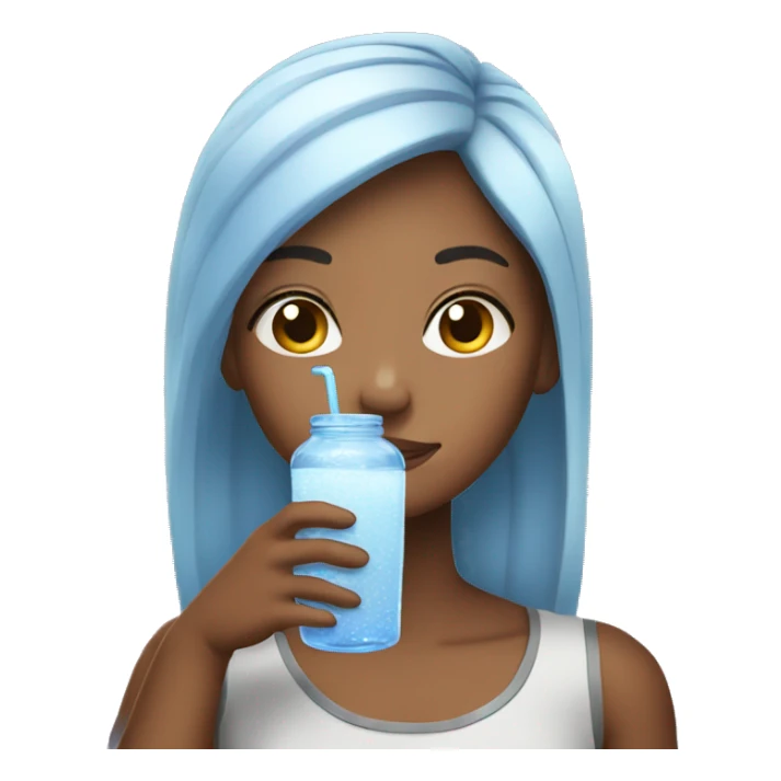 A girl drinking chia water  sticker