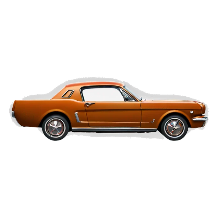 Side view of a 1966 ford mustang emberglow knotchback sticker