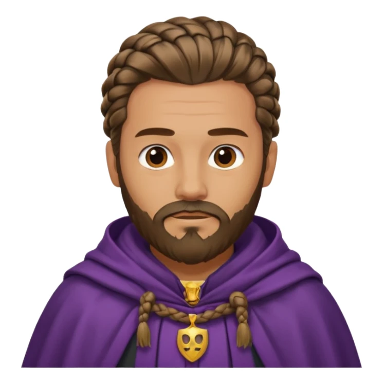 man with braided hair, beard and cloak sticker