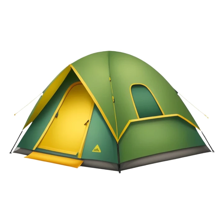 green and yellow camping tent sticker