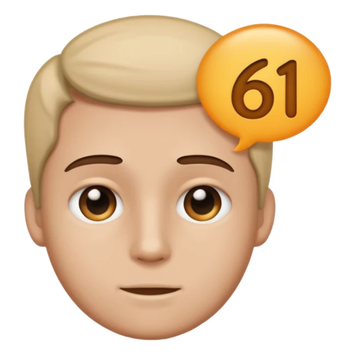 Make a person say 61 and make a bubble of him saying 61 sticker