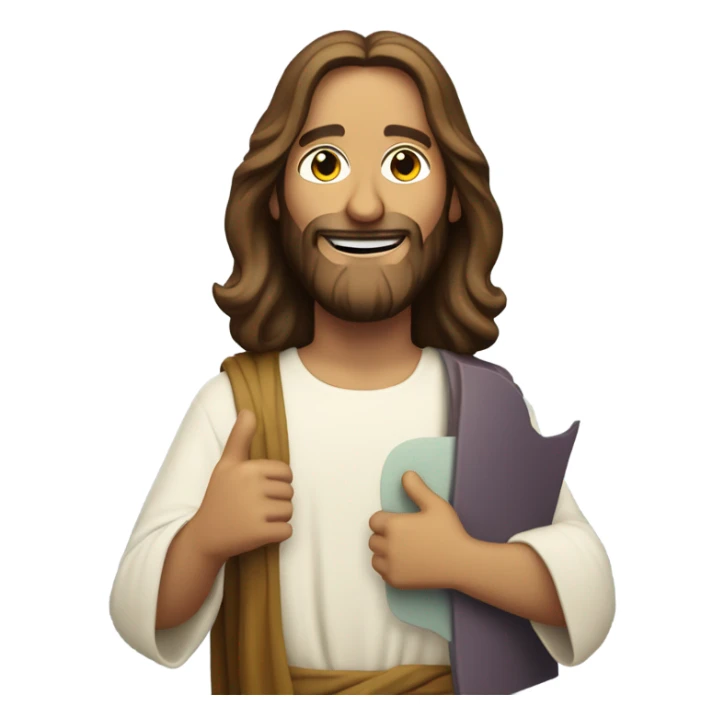 Jesus holding a pretty sign that says don’t crash out sticker