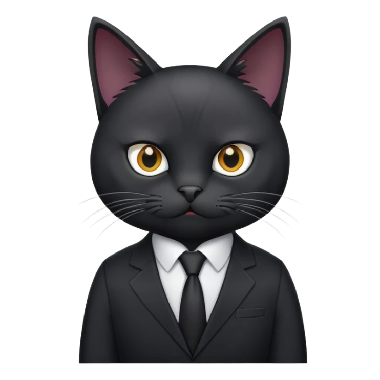 Black cat in a black business suit in an office called PrimeCopy sticker