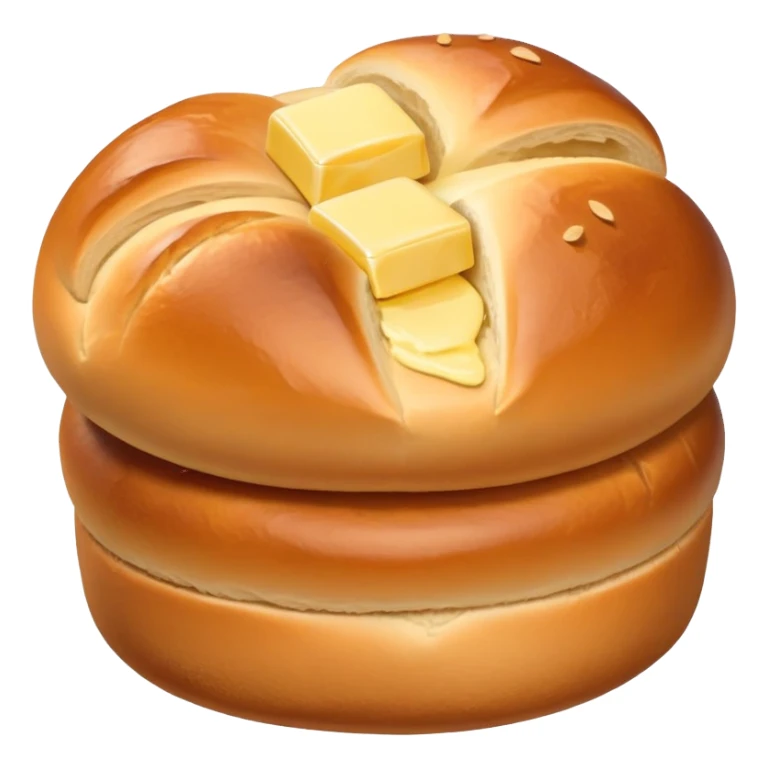 Kartoffelbrötchen with a small pat of butter sticker