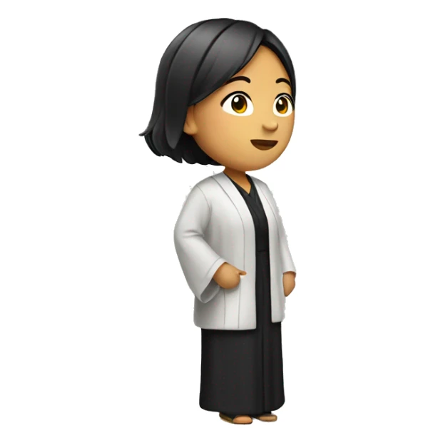 Asian woman lawyer Wearing a robe side profile sticker