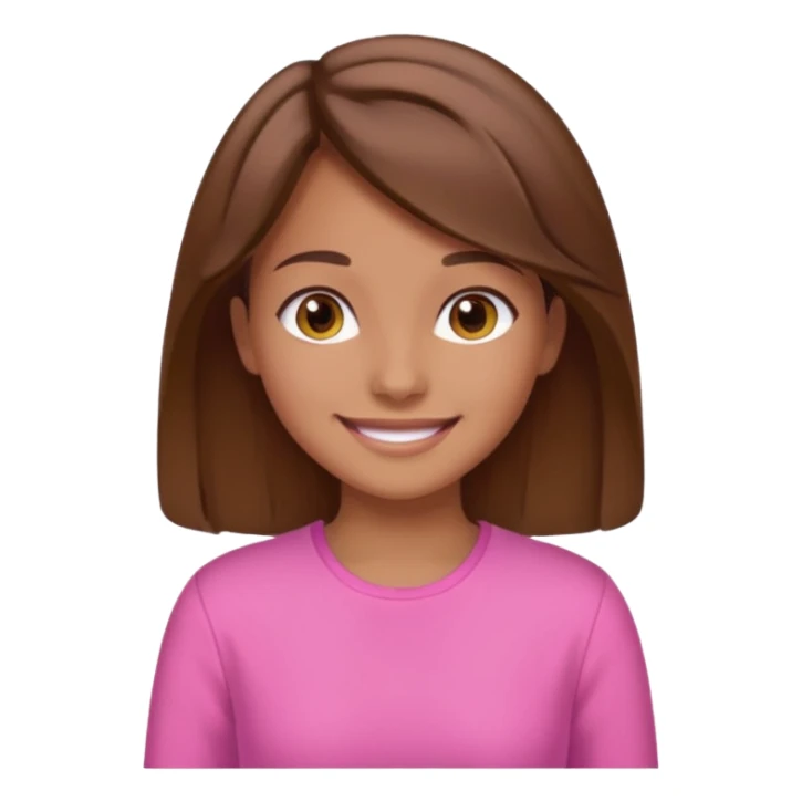 pink wearing girl with brown hair sticker