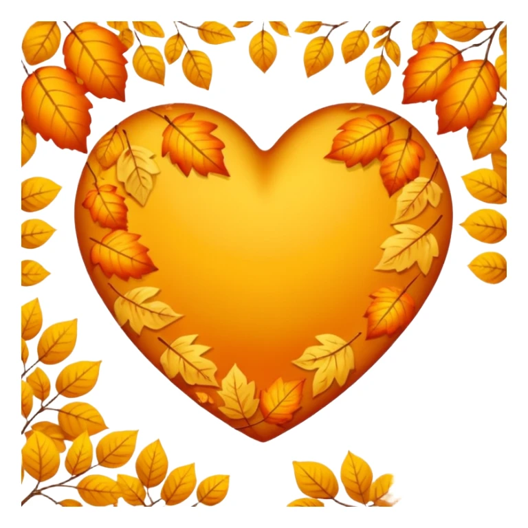 heart with a Autumn vibe, clean digital illustration sticker