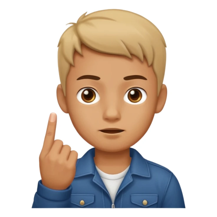 Boy with middle finger  sticker
