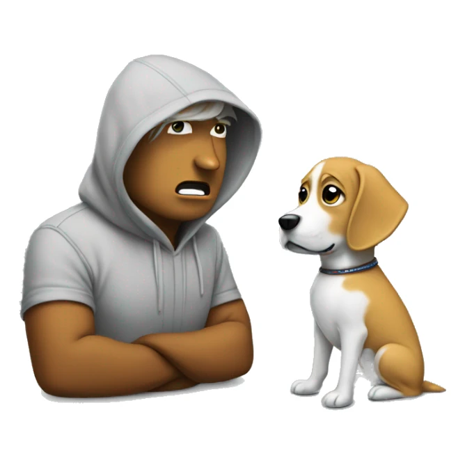 donald trump talking to a dog with a hoodie on sticker