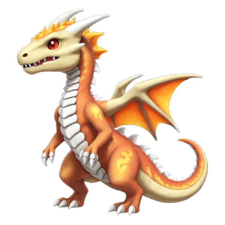 Shiny Fiery Volcanic Cubone-Salandit-Marowak-Duskull-dragon sticker