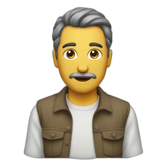 Front avec un bouton au milieu du front sticker