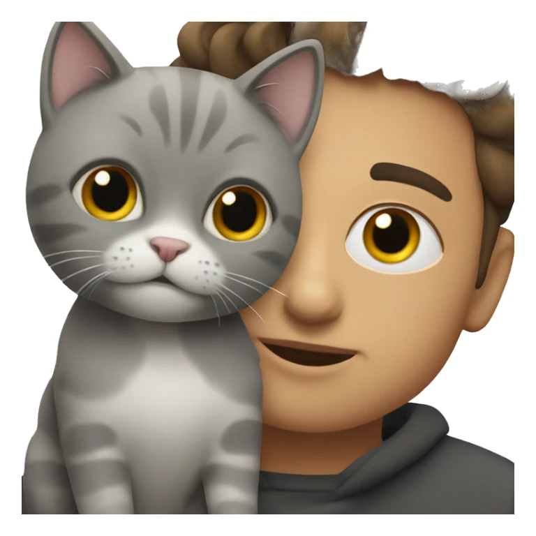 Me with grey Scottish cat  sticker