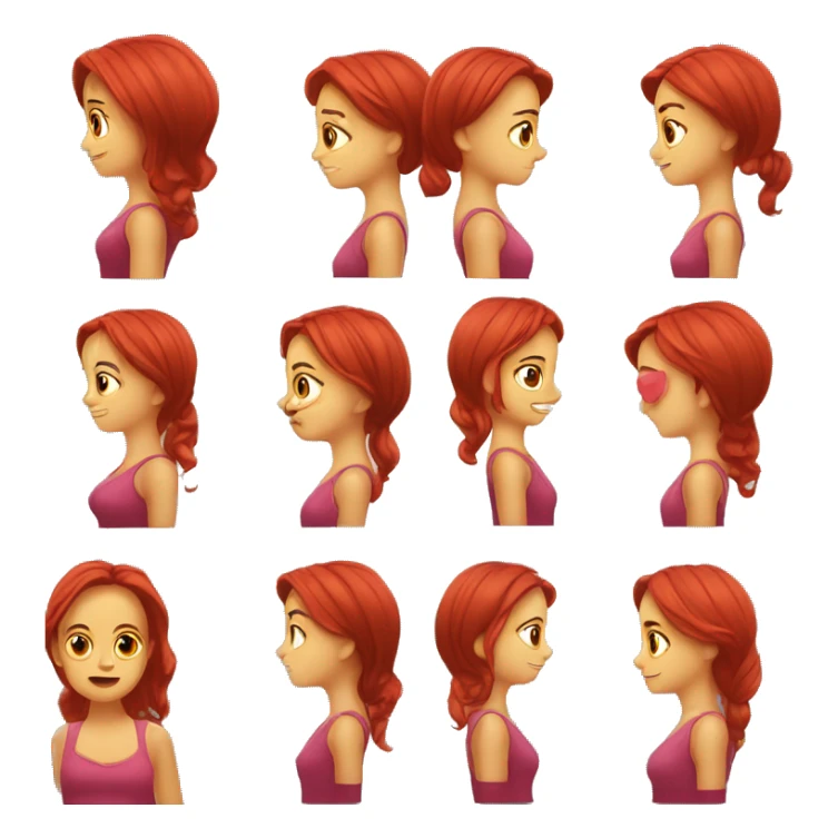 Una chica con el pelo rojo y un lazo en el pelo  sticker