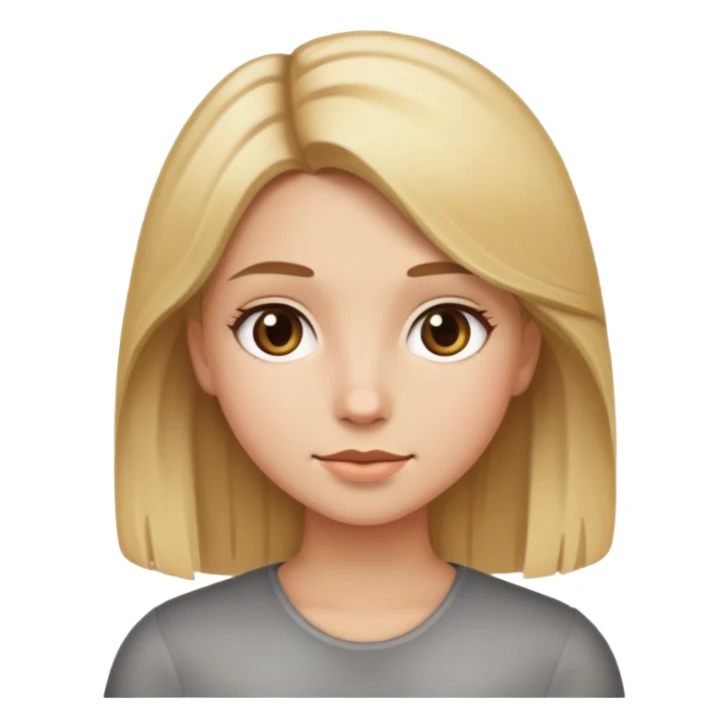 girl with blonde and brown mixed hair, iOS style emoji sticker