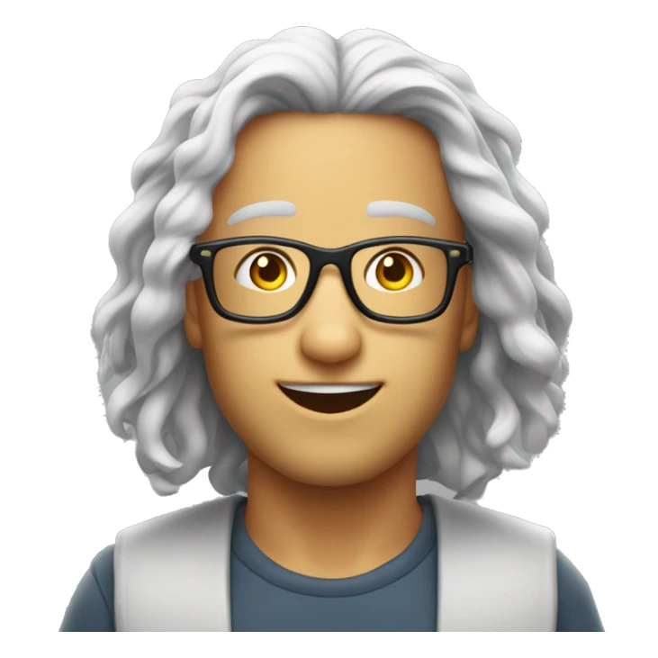 Sufer mit scharzen haaren und brille klug sticker