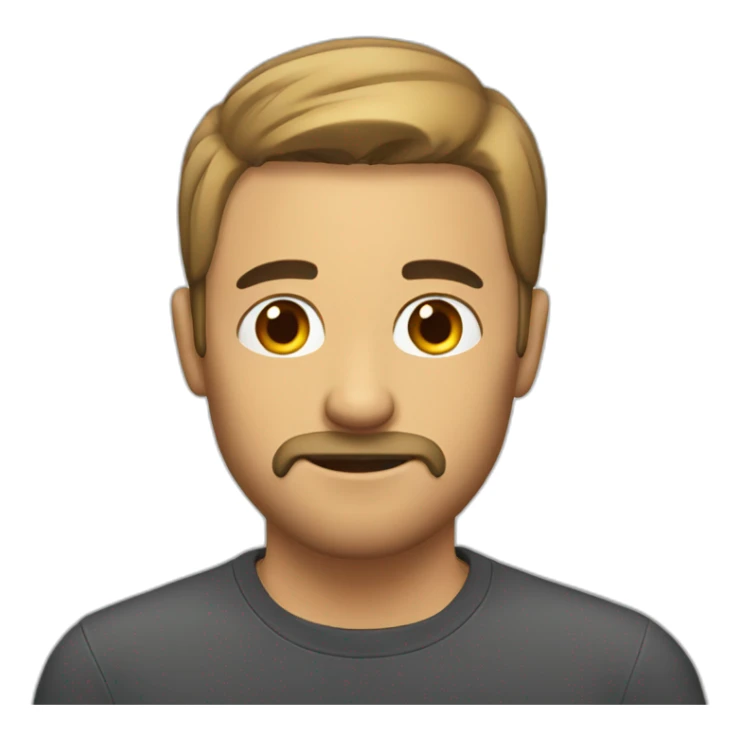  A guy with short hair on his head, short mustache, and beard sticker