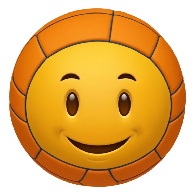 Crea un emoji sonriendo con un balón de voleibol sticker