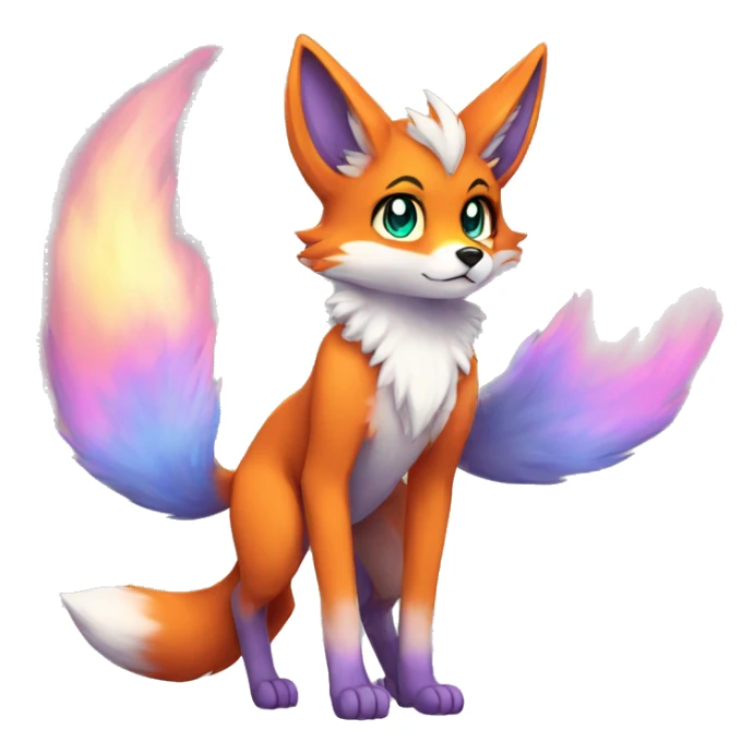 Anthro Sona Fakemon Nebula Fox Full Body sticker