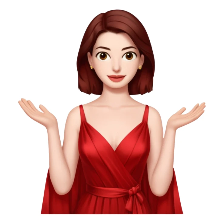 Anne Hathaway in red dress sticker