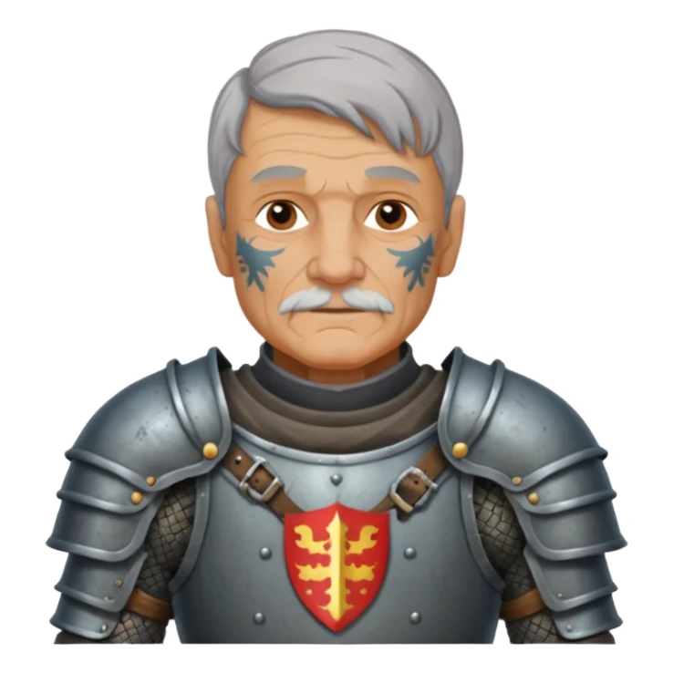 elderly tattooed knight, tattooed shoulder sticker