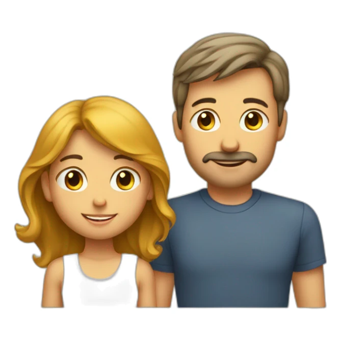 Une petite fille avec ses parents  sticker