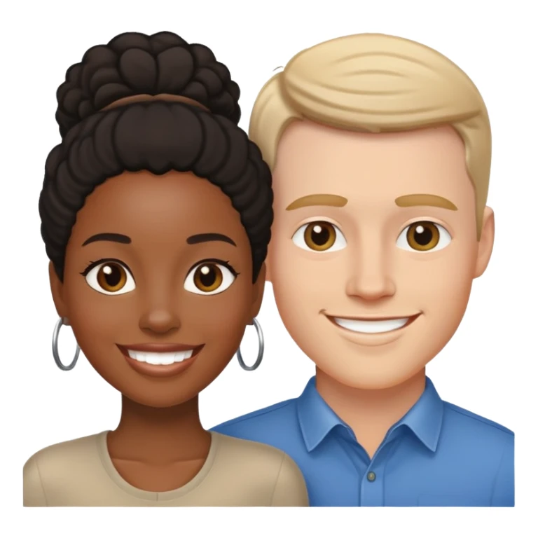 Black woman and white man couple sticker