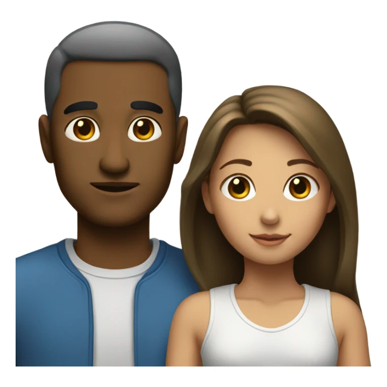 Girl next to man sticker