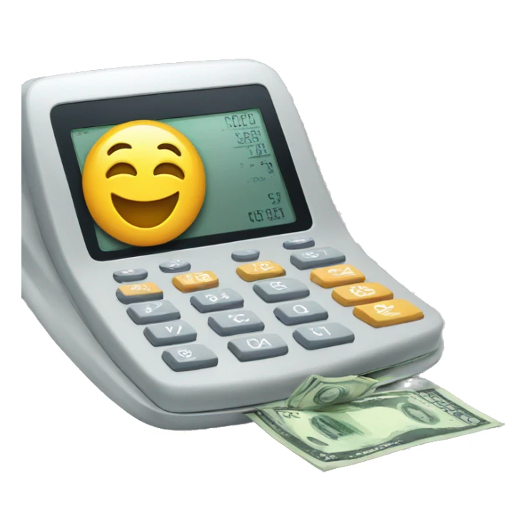 calculator with money and numbers on the screen sticker