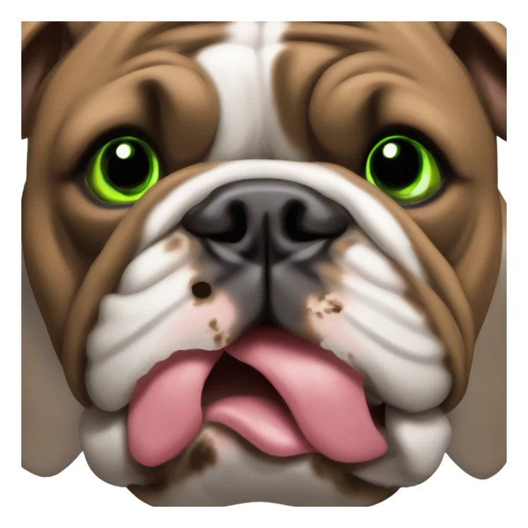 Chocolate Brown color English bulldog pocket bully with green eyes sticker