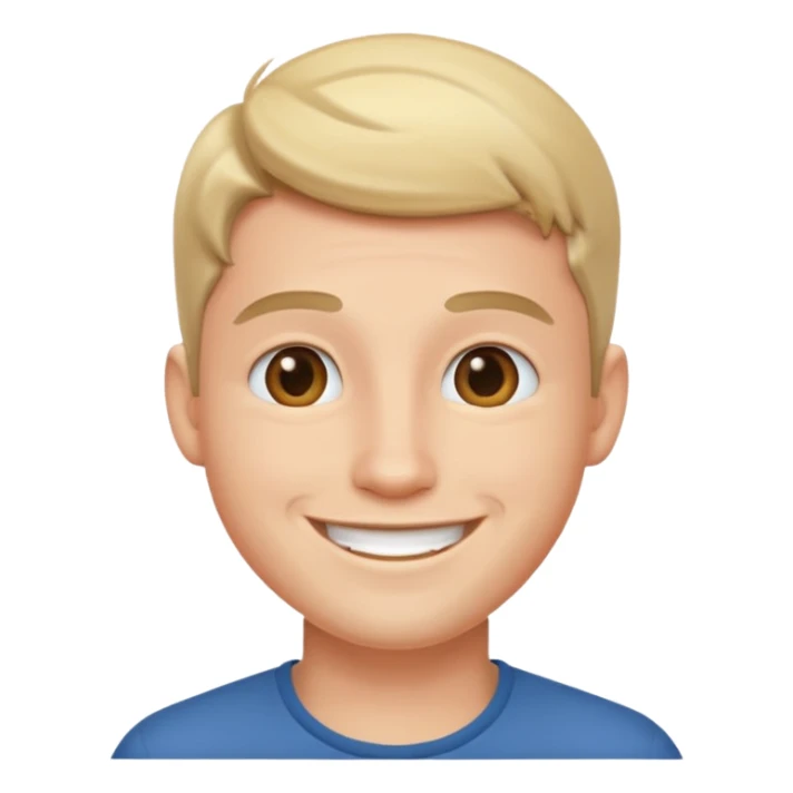 Handsome guy emoji like round IOS emoji sticker